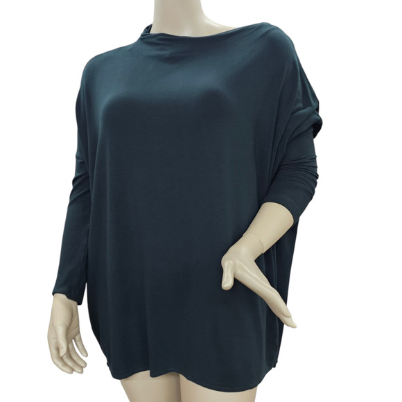 NWT Bryn Walker Tunic Top Womens XL Dimitri Green Oversized Lagenlook Dolman - Picture 1 of 13
